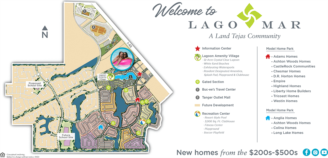 Master Plan for Lago Mar New Home Community in Texas City, TX